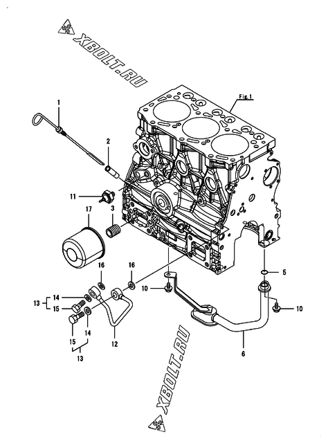  Система смазки двигателя Yanmar 3TNV80F-NGGE