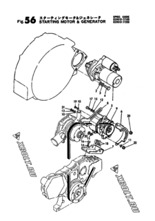  Двигатель Yanmar 6T95LT-GB, узел -  СТАРТЕР И ГЕНЕРАТОР 