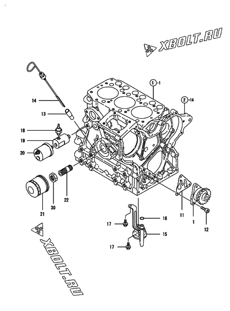  Система смазки двигателя Yanmar 3TNE68-GH