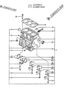  Двигатель Yanmar 3TNE78A-GH, узел -  Блок цилиндров 