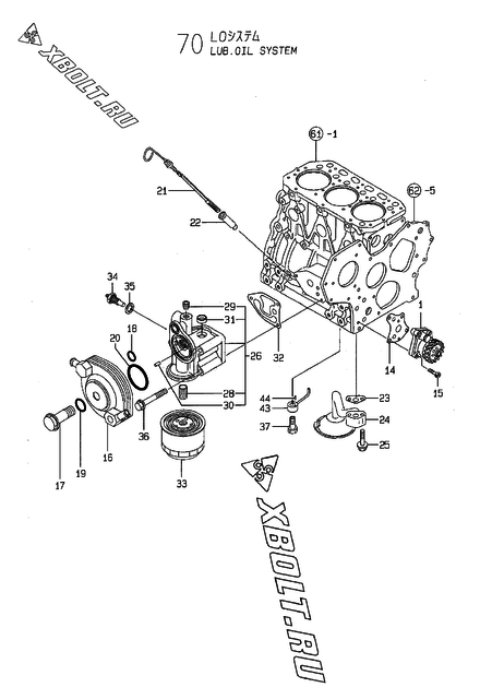 Система смазки двигателя Yanmar 3TNE84T-GH