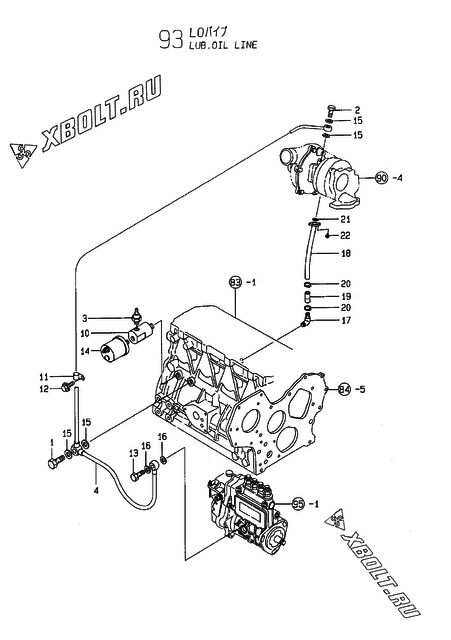  Система смазки двигателя Yanmar 4TNE84T-GH