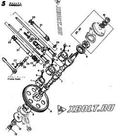  Двигатель Yanmar 2TL, узел -  Распредвал 