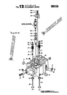  Двигатель Yanmar 6KHL-ST(RAD, узел -  Головка блока цилиндров (ГБЦ) 