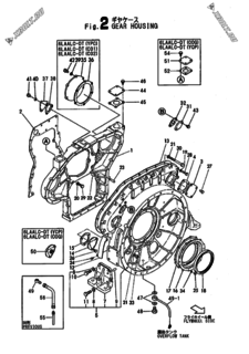  Двигатель Yanmar 6LAALCDT(C04, узел -  Корпус редуктора 