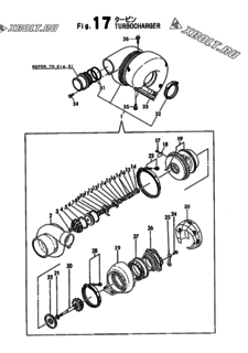  Двигатель Yanmar 6LAALCDT(COG, узел -  Турбокомпрессор 
