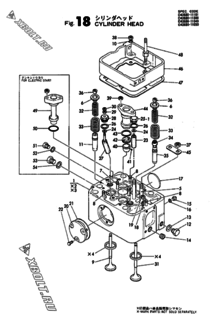  Двигатель Yanmar 6KFL-UT(S01), узел -  Головка блока цилиндров (ГБЦ) 