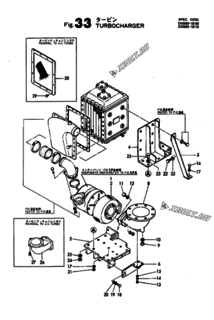  Двигатель Yanmar 6KFL-UT, узел -  Турбокомпрессор 