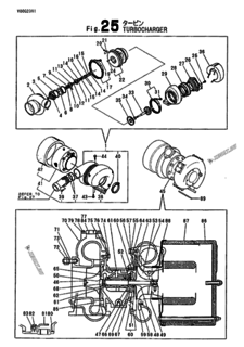  Двигатель Yanmar 6LAALG-DT, узел -  Турбокомпрессор 