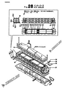  Двигатель Yanmar 6LAALG(-1), узел -  Воздухоохладитель 