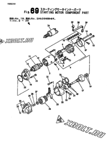  Двигатель Yanmar 6LAALG(-1), узел -  СТАРТЕР 