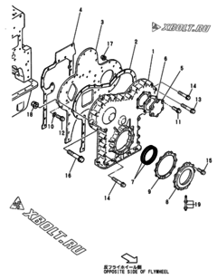  Двигатель Yanmar 6HALC-HT, узел -  Корпус редуктора 
