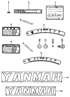  Двигатель Yanmar 6HALC-T, узел -  Шильды 