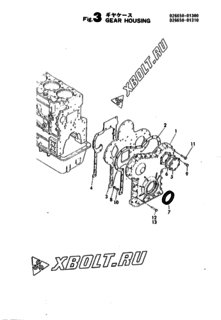  Двигатель Yanmar 6HAL-T(NORIKURA, узел -  Корпус редуктора 