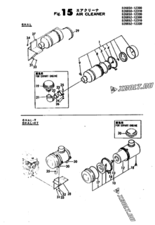  Двигатель Yanmar 6HAL-HT, узел -  Воздушный фильтр 