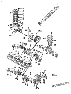  Двигатель Yanmar 6HAL-T(NORIKURA, узел -  Выпускной коллектор 