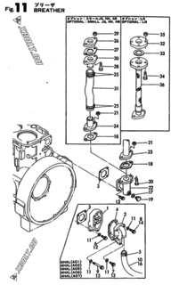  Двигатель Yanmar 4HAL(A05), узел -  Сапун 