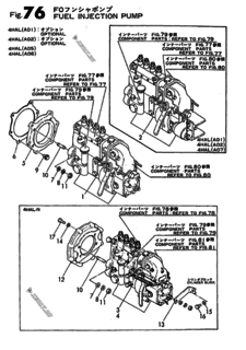  Двигатель Yanmar 4HAL(A02), узел -  Топливный насос высокого давления (ТНВД) 