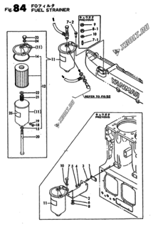  Двигатель Yanmar 4HAL(A06), узел -  Топливный фильтр 