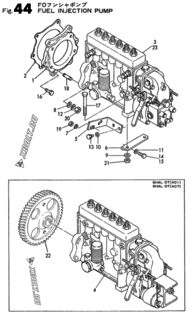  Двигатель Yanmar 6HAL-DT(A07), узел -  Топливный насос высокого давления (ТНВД) 