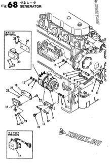  Двигатель Yanmar 6HAL-DT(A01), узел -  Генератор 