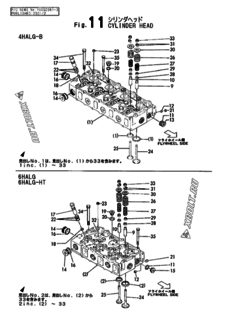  Двигатель Yanmar 4HALG-B, узел -  Головка блока цилиндров (ГБЦ) 