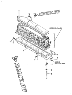  Двигатель Yanmar 6LAL-ST2, узел -  Впускной коллектор 