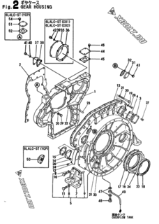  Двигатель Yanmar 6LALC-ST(C04, узел -  Корпус редуктора 