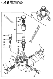  Двигатель Yanmar 6LALC-ST(C02, узел -  Топливный насос 