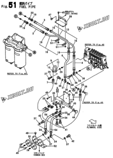  Двигатель Yanmar 6LALC-ST(C04, узел -  Топливопровод 