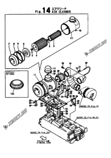  Двигатель Yanmar 6LAL-ET, узел -  Воздушный фильтр 