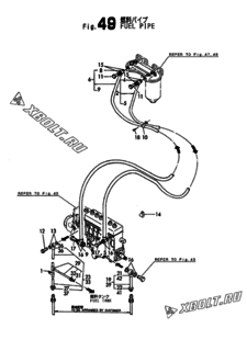  Двигатель Yanmar 6LAL-ETY, узел -  Топливопровод 