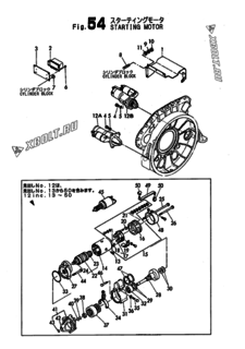  Двигатель Yanmar 6LAL-ET, узел -  Стартер 