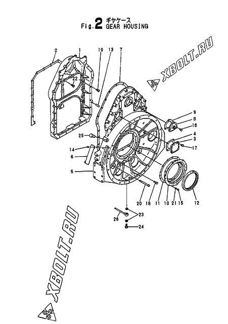  Корпус редуктора двигателя Yanmar 12LALCST(C01
