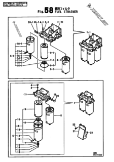  Двигатель Yanmar 12LALCST(C01, узел -  Топливный фильтр 