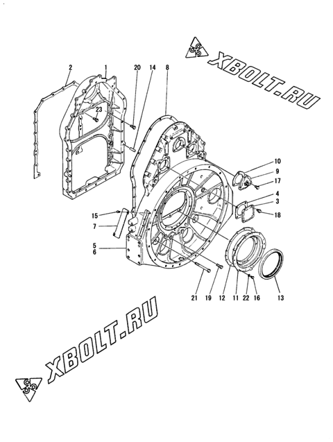  Корпус редуктора двигателя Yanmar 12LAL-ST