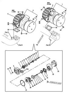  Двигатель Yanmar 12LAL-ET, узел -  Турбокомпрессор 