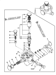  Двигатель Yanmar 12LAL-ET, узел -  Топливный насос 