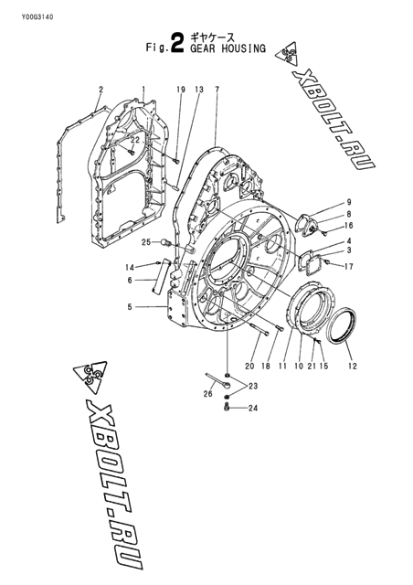  Корпус редуктора двигателя Yanmar 12LAALC-DT