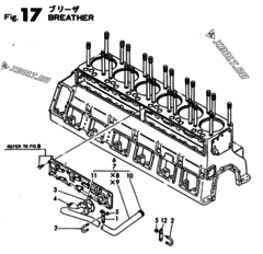  Двигатель Yanmar 6KFL-T, узел -  Сапун 