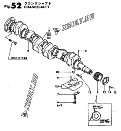  Двигатель Yanmar 6KFL-T, узел -  Коленвал 