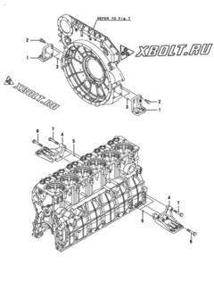  Двигатель Yanmar AYG20L-ST, узел -  Рама крепления двигателя 