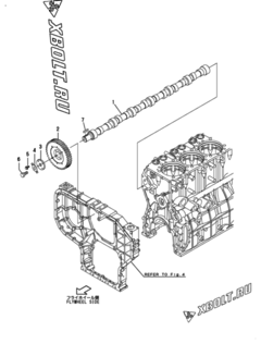  Двигатель Yanmar AYG20L-ST, узел -  Распредвал 