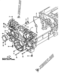  Двигатель Yanmar AY40L-ET, узел -  Корпус редуктора 