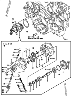  Двигатель Yanmar AY40L-ET, узел -  Топливный насос 