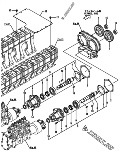  Двигатель Yanmar AY40L-ET, узел -  Топливный насос высокого давления (ТНВД) 