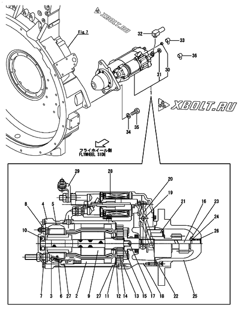  Стартер двигателя Yanmar AY40L-UT