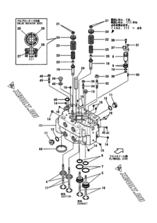  Двигатель Yanmar 6N18(A)L, узел -  Головка блока цилиндров (ГБЦ) 