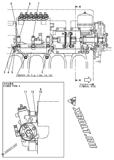  Топливный насос высокого давления (ТНВД) двигателя Yanmar 6NY16L