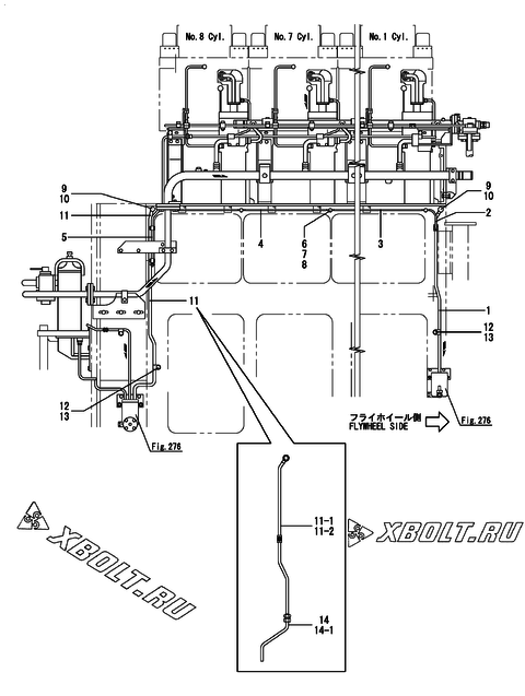 FUEL OVERFLOW PIPE(CYLINDER)(MAIN ENGINE)